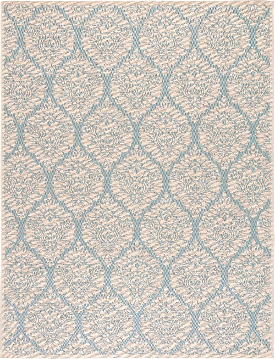 Beach House BHS135 Power Loomed Indoor/Outdoor Area Rug - Cream/Blue - 8'x10' - Safavieh