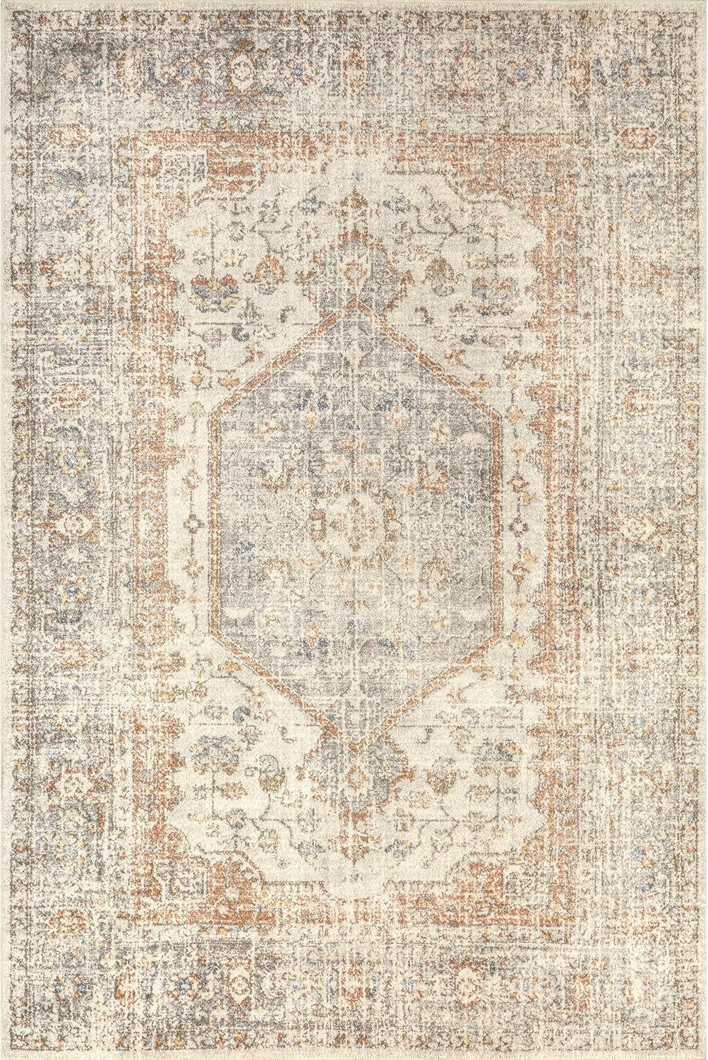 Nuloom Jacquie Machine Washable Vintage Floral Area Rug