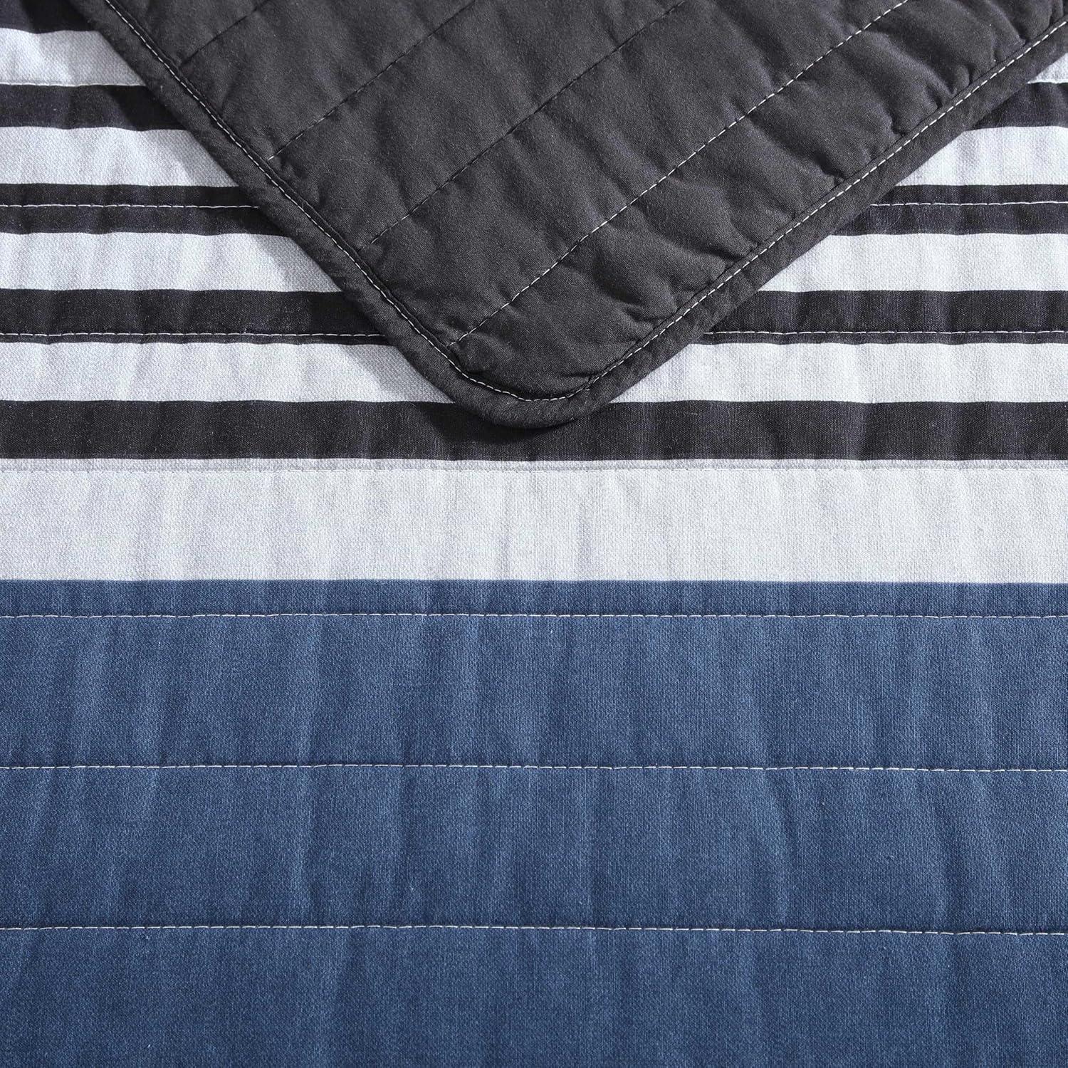 Nautica Rendon Cotton Reversible Charcoal Quilt Set