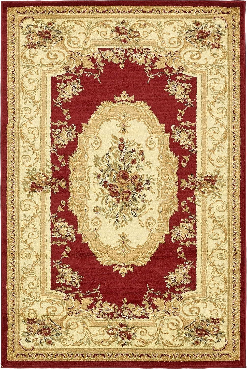 Unique Loom Versailles Collection Area Rug - Henry (4' 1" x 6' 1" Rectangle Red/Brown)