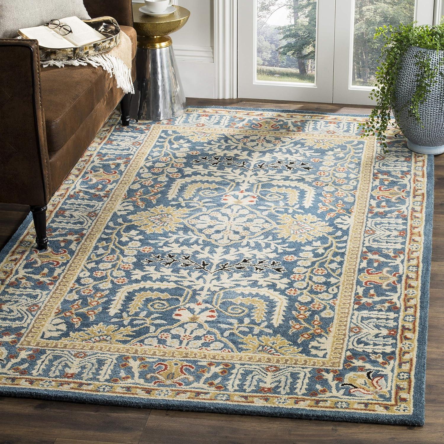 Antiquity AT64 Hand Tufted Area Rug - Dark Blue/Multi - 3'x5' - Safavieh.