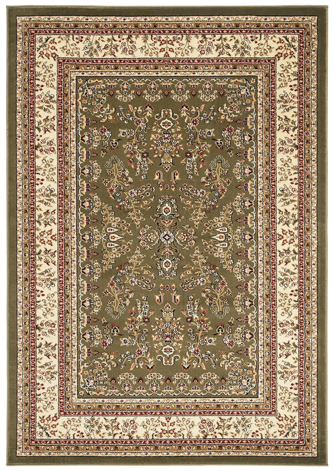 Lyndhurst Sarouk LNH331 Power Loomed Area Rug - Sage/Ivory - 5'3"x7'6" - Safavieh