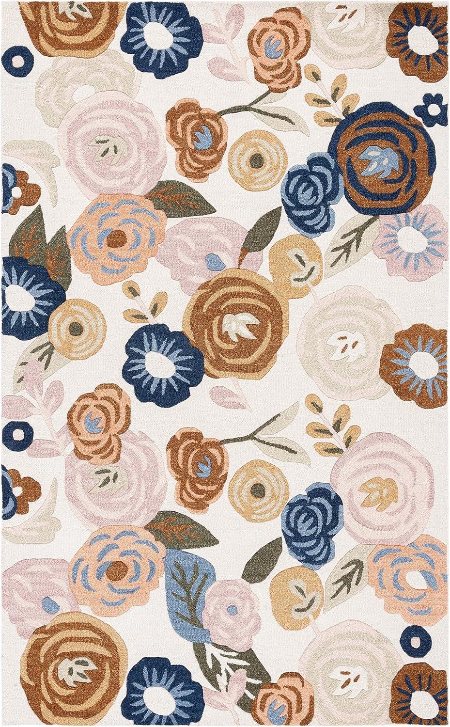 Safavieh Chelsea Tufted 80% Wool 20% Cotton With Latex Floral Rug