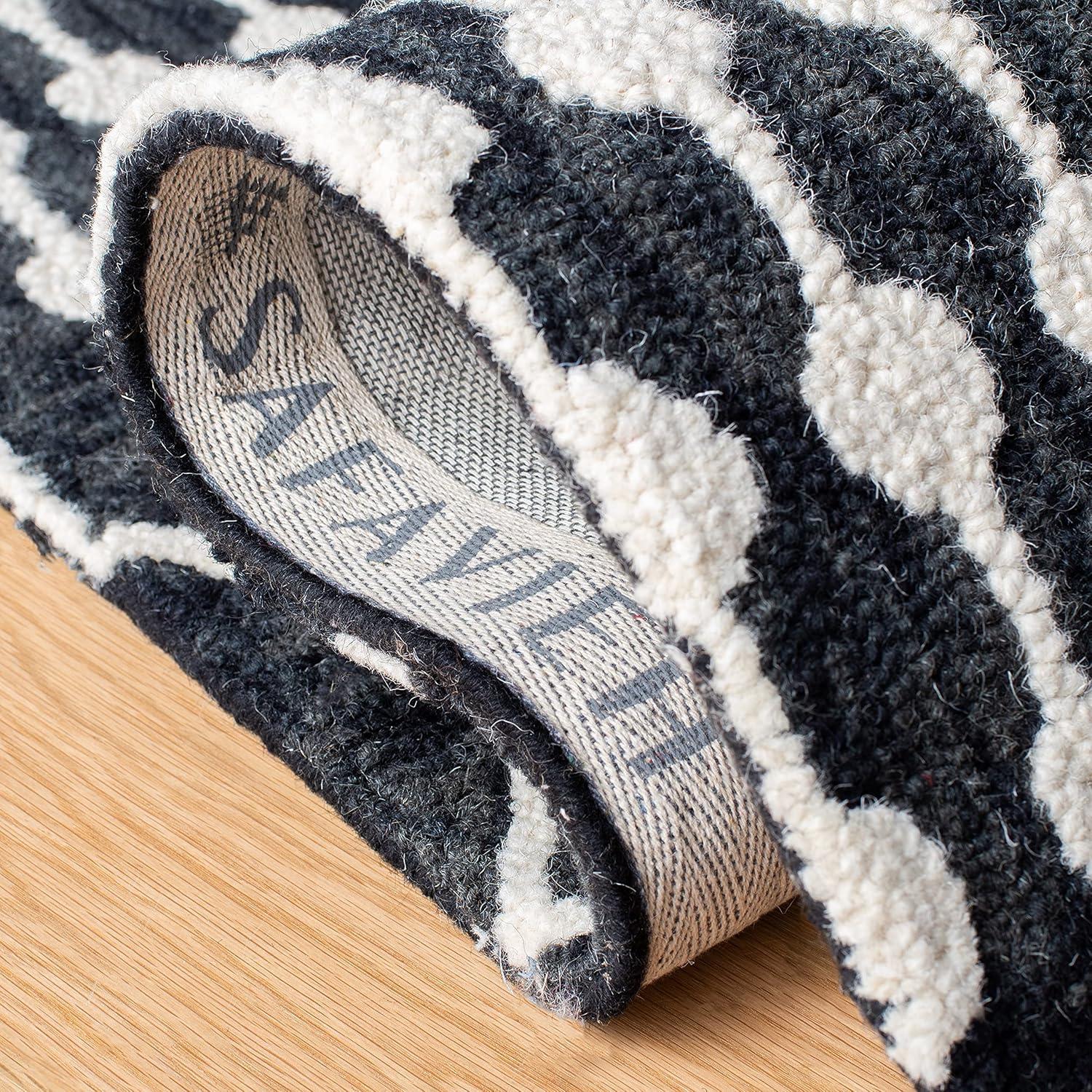 Blossom BLM115 Hand Tufted Area Rug - Black/Ivory - 5'x8' - Safavieh.