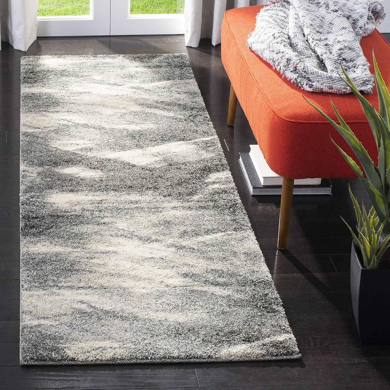 Retro RET2891 Power Loomed Indoor Runner Rug - Grey/Ivory - 2'3"x11' - Safavieh.