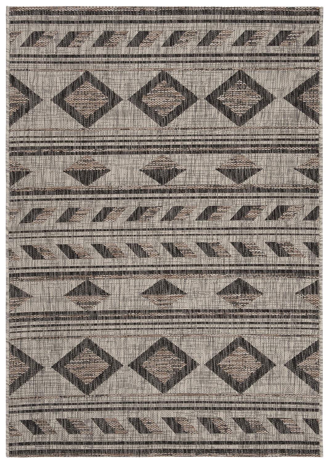 Courtyard CY8529 Power Loomed Indoor/Outdoor Area Rug - Grey/Black - 4'x5'7" - Safavieh.