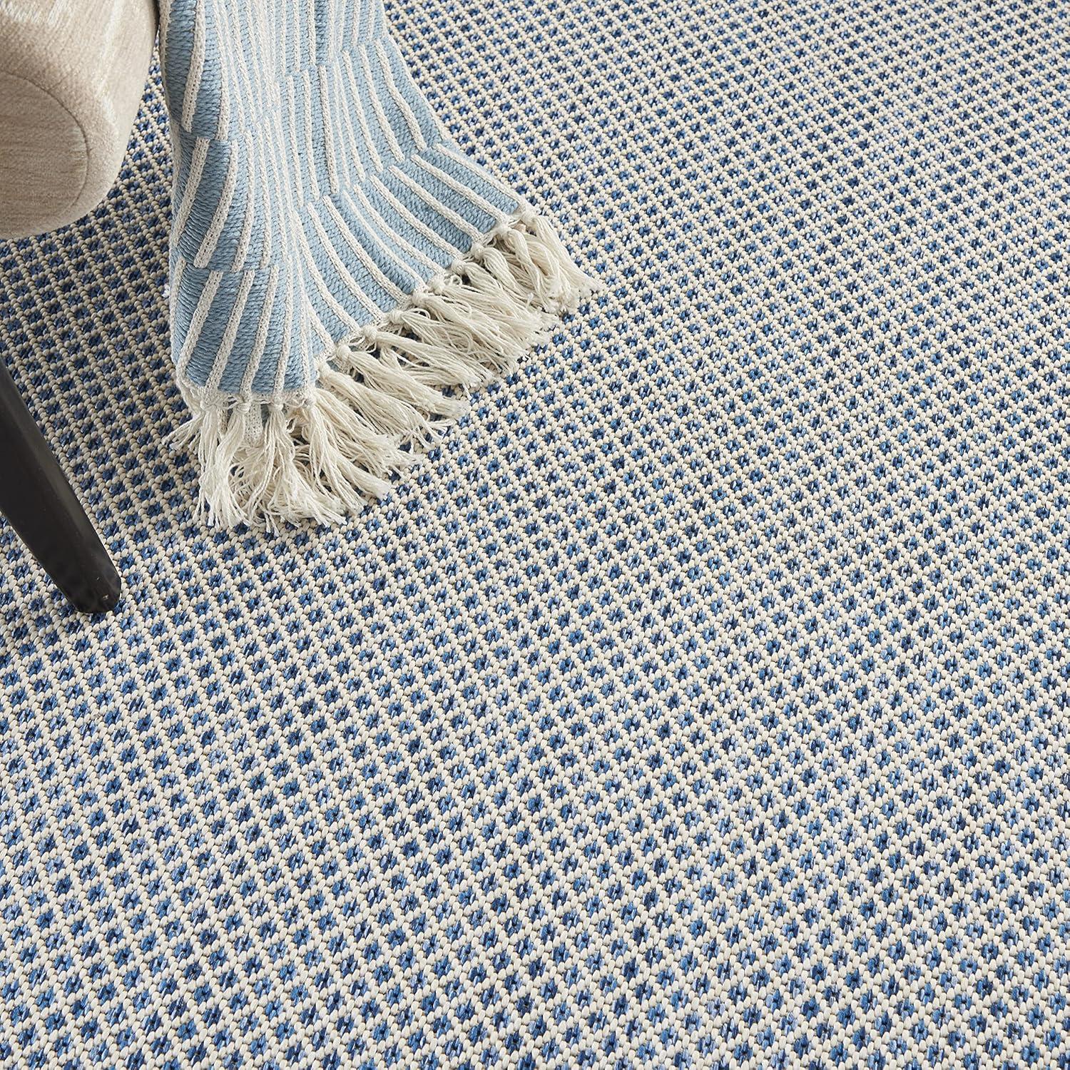 Nourison Courtyard COU01 Indoor/outdoor Area Rug - Ivory Blue 6' x 9'