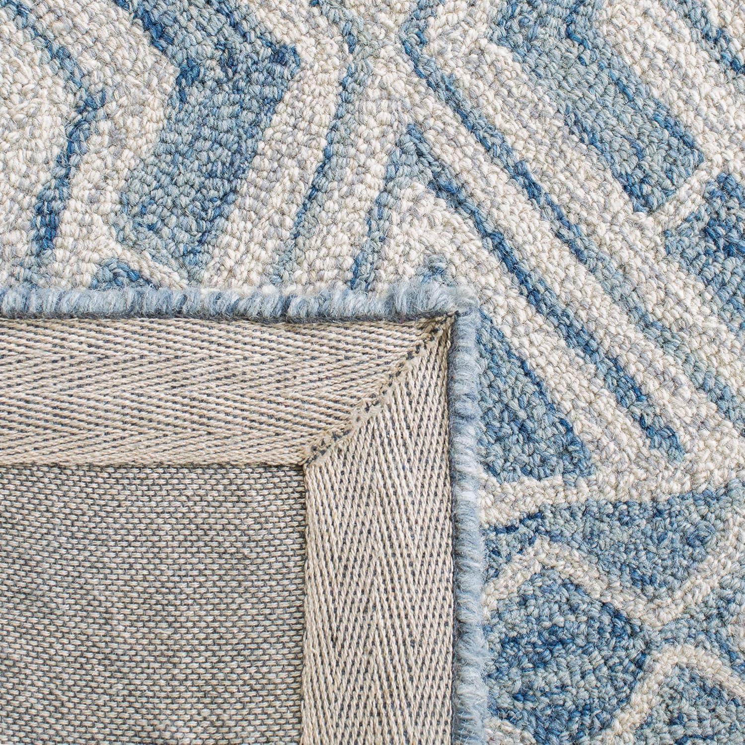 Micro-Loop MLP646 Hand Tufted Indoor Area Rug - Blue/Ivory - 5'x8' - Safavieh