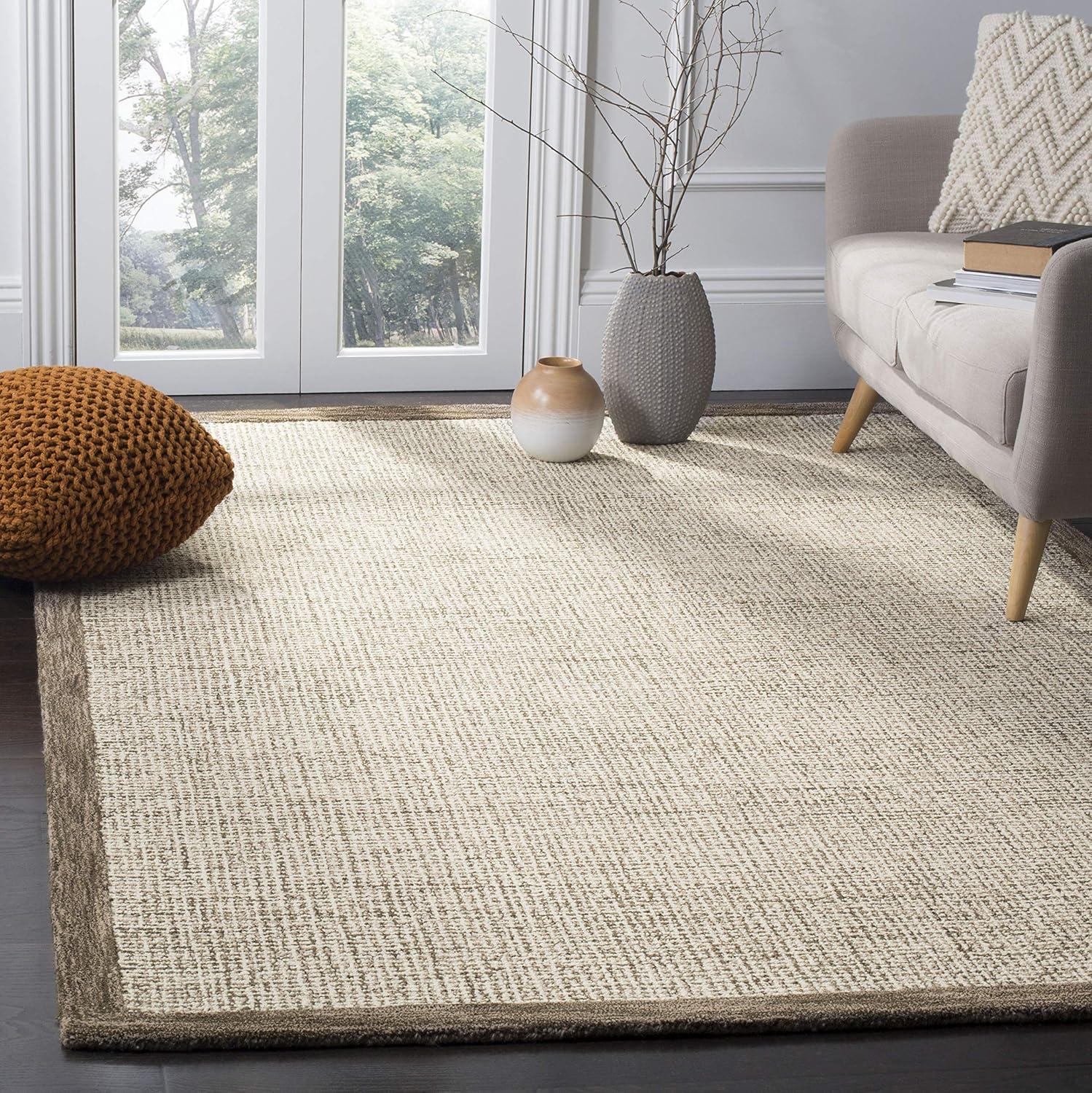 Abstract ABT220 Handmade Indoor Area Rug - Navy/Ivory - 4'x6' - Safavieh