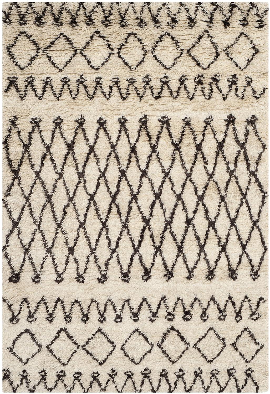 Casablanca CSB851 Hand Tufted Indoor Area Rug - Ivory/Dark Brown - 5'x8' - Safavieh