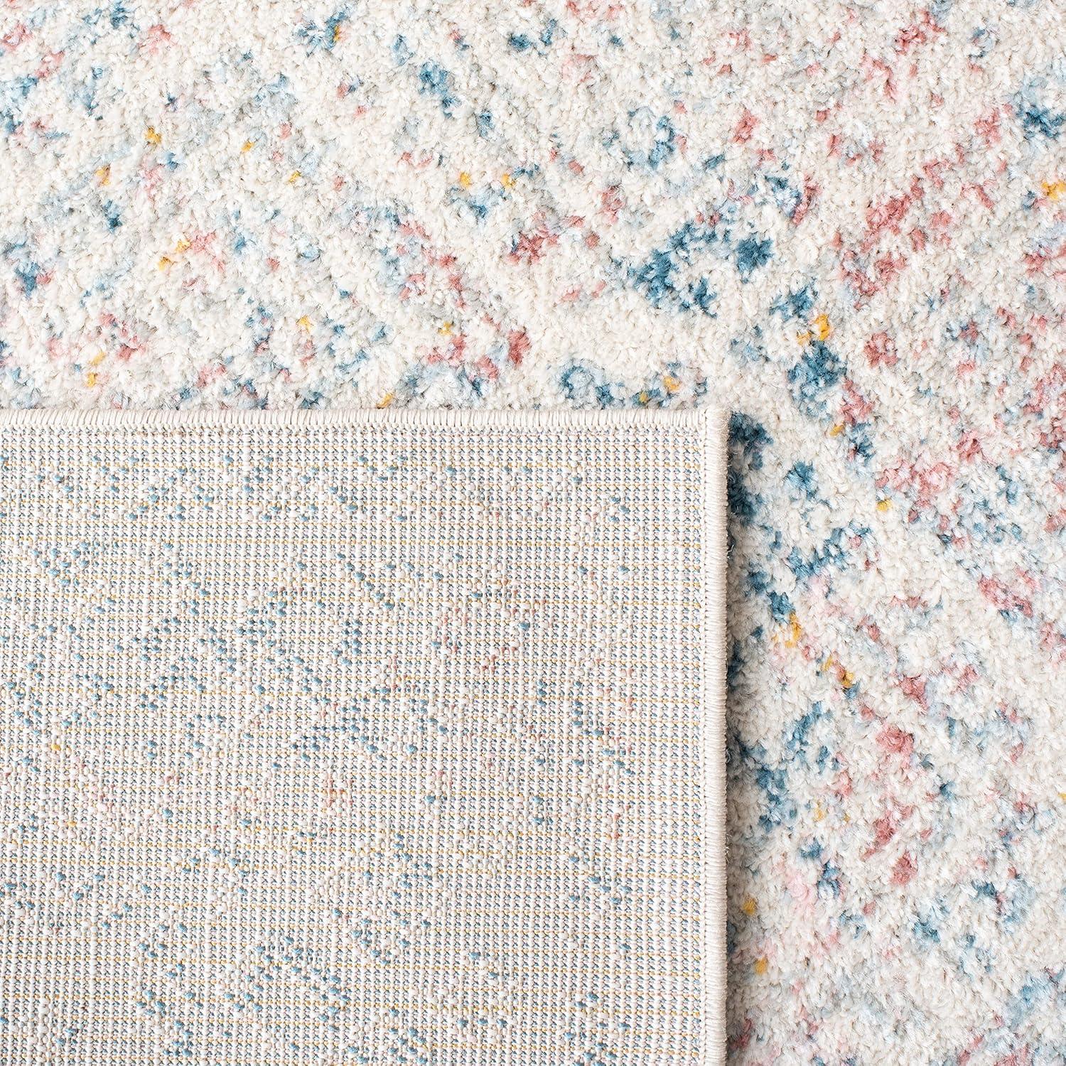 Tulum TUL264 Power Loomed Area Rug - Ivory/Terracotta - 5'x5' - Safavieh.