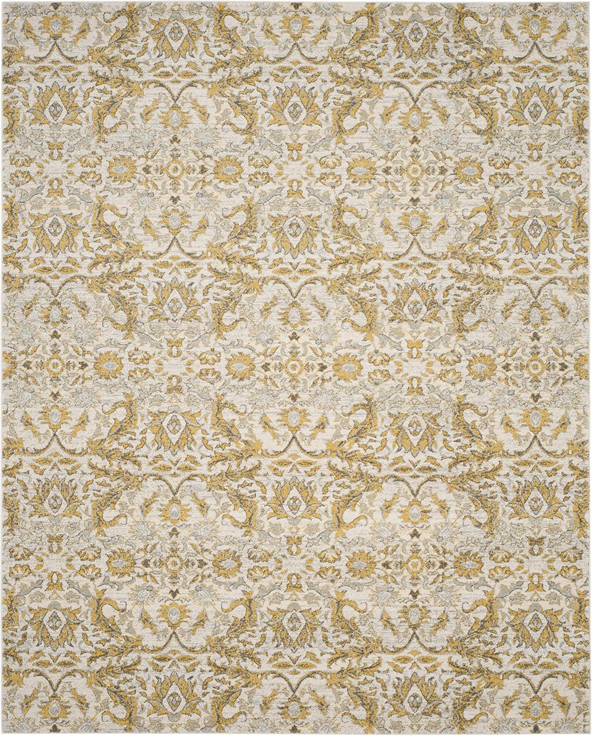 SAFAVIEH Evoke Ksenija Floral Vines Area Rug, Ivory/Gold, 11' x 15'