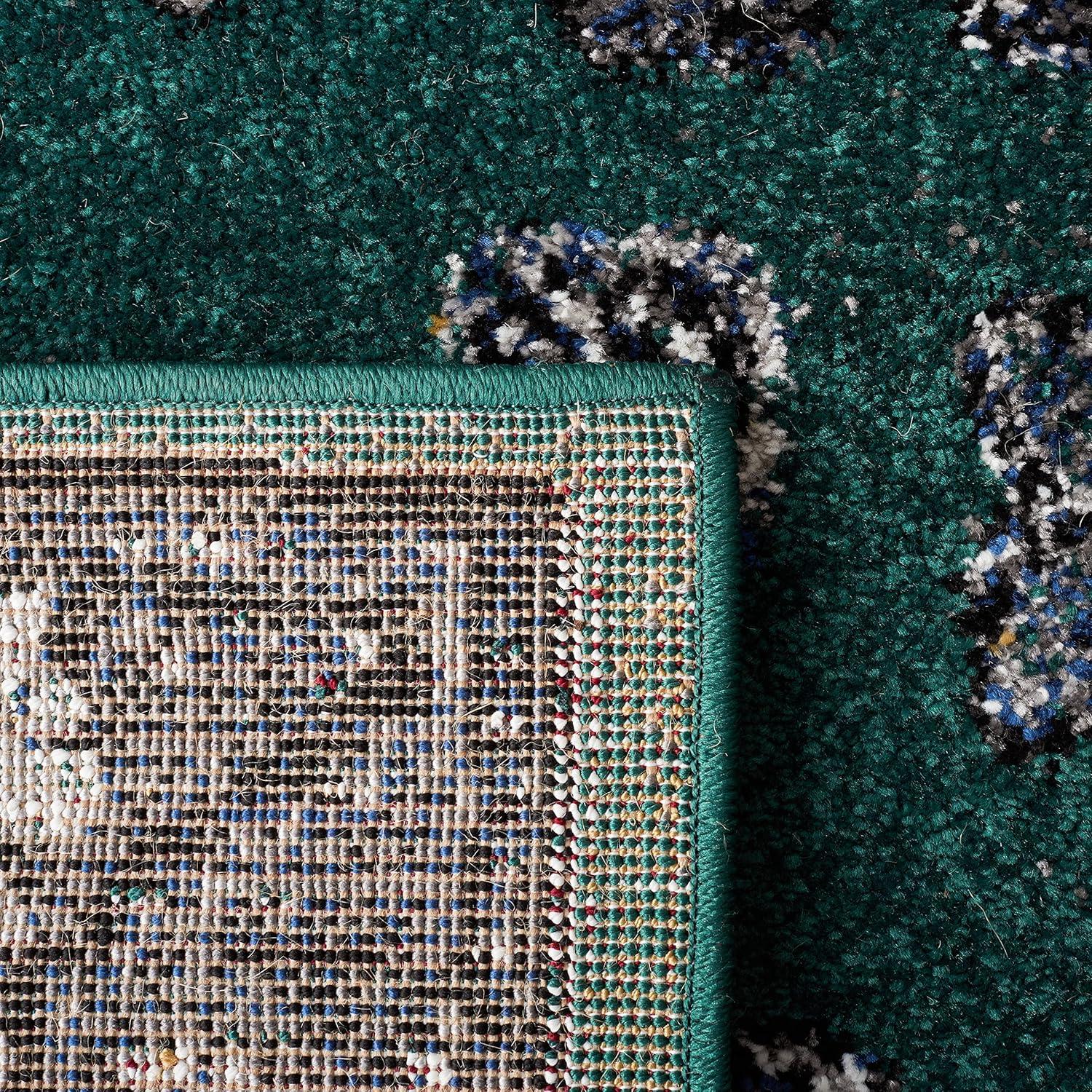 Vintage Hamadan VTH204 Power Loomed Indoor Area Rug - Green/Black - 5'3"x7'6" - Safavieh