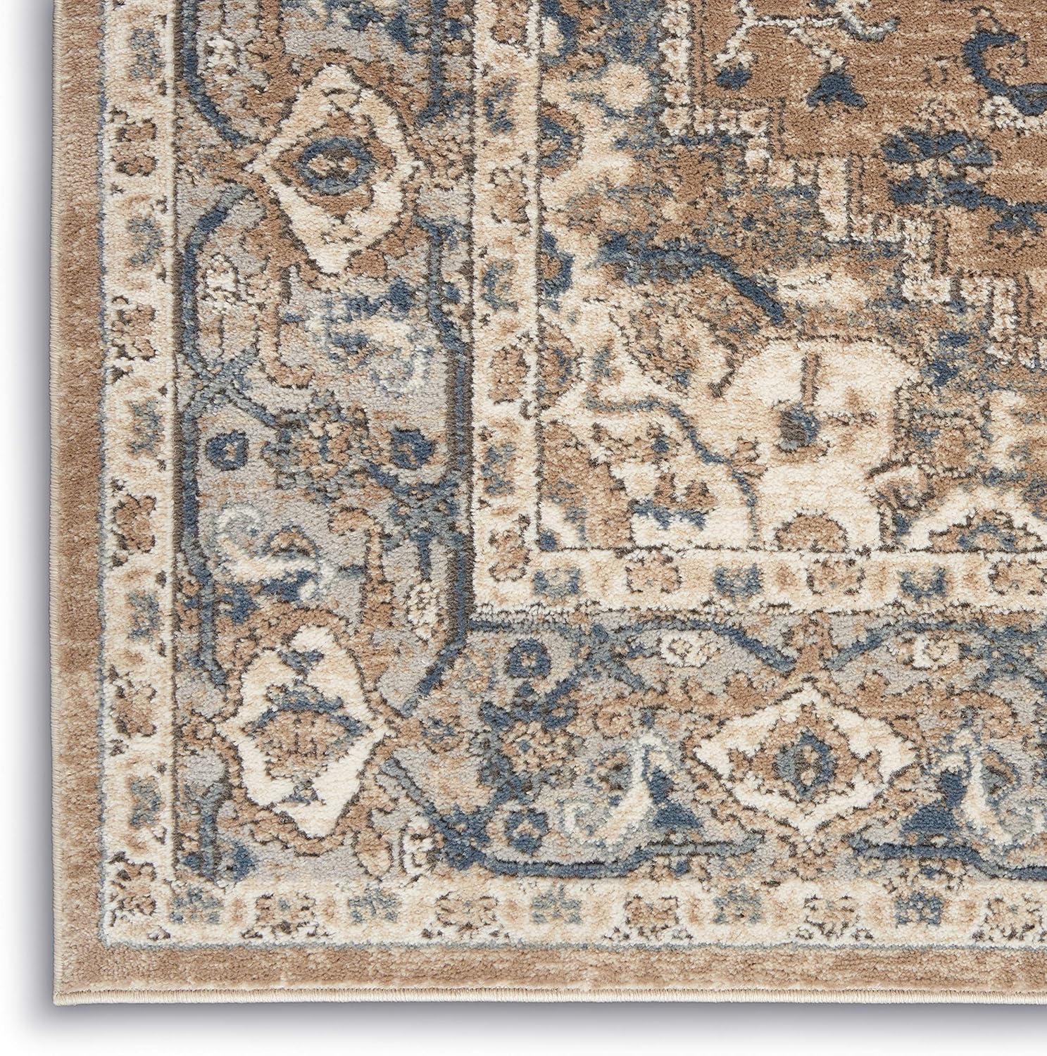 Nourison Concerto Center Medallion Indoor Rug Beige Grey 5'3" x 7'3"