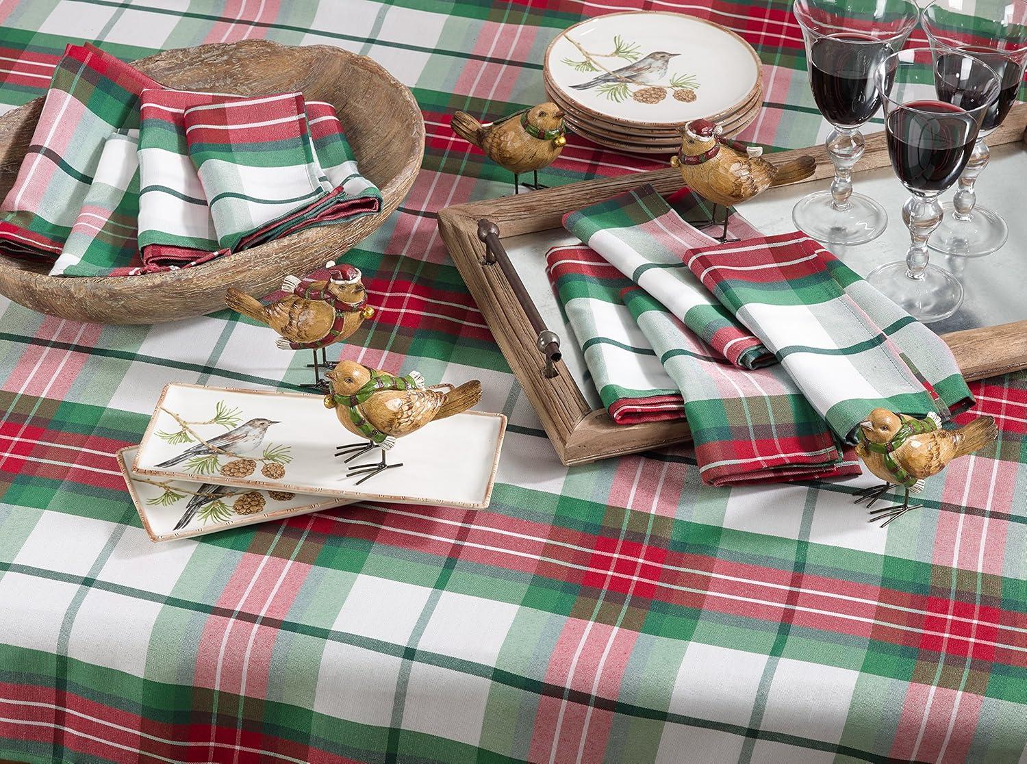 Holiday Plaid Rectangular Polyester Tablecloth, 70" x 104", Multicolor