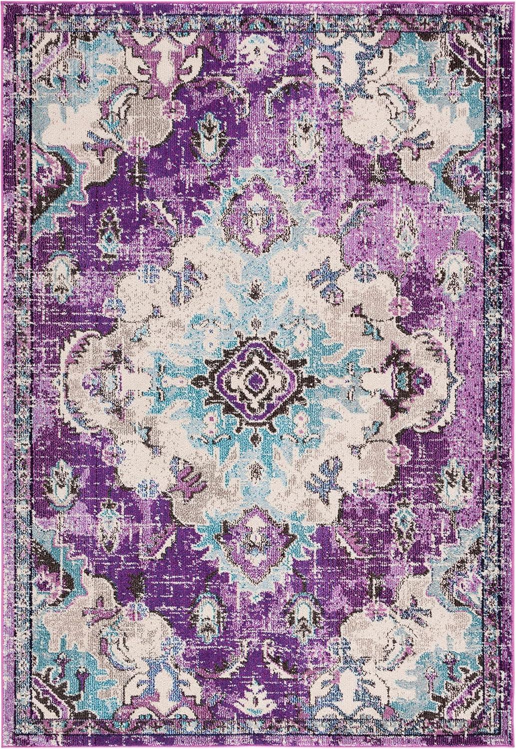 Madison MAD484 Power Loomed Indoor Area Rug - Lavender/Light Blue - 6'x9' - Safavieh
