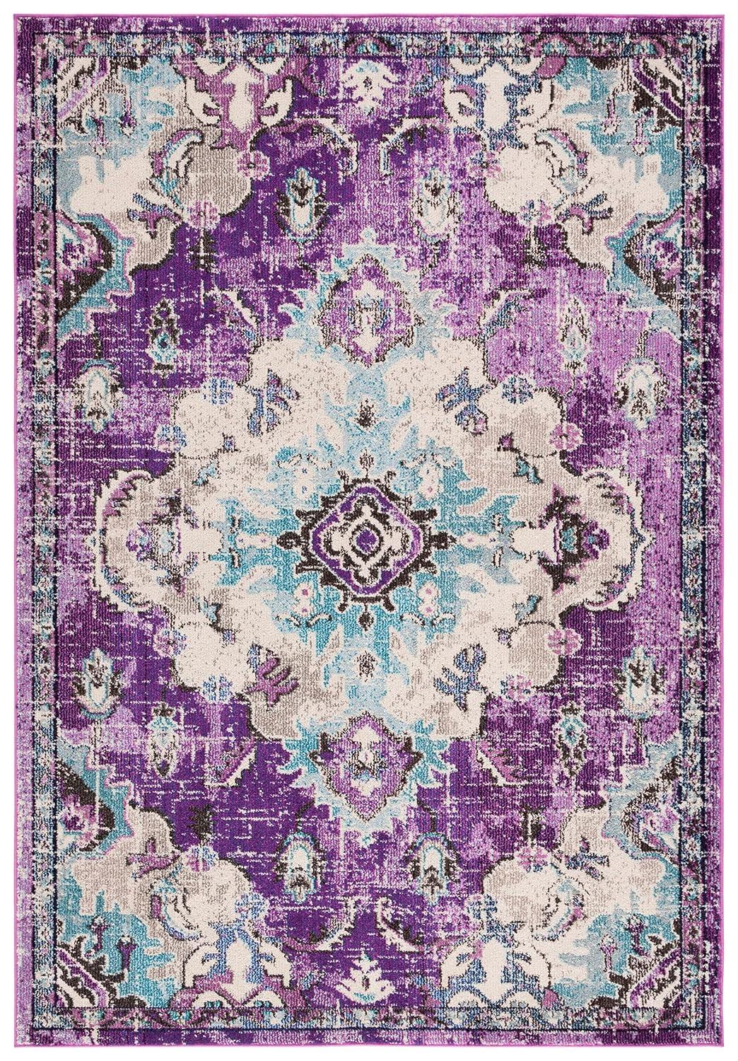 Madison MAD484 Power Loomed Indoor Area Rug - Lavender/Light Blue - 6'x9' - Safavieh