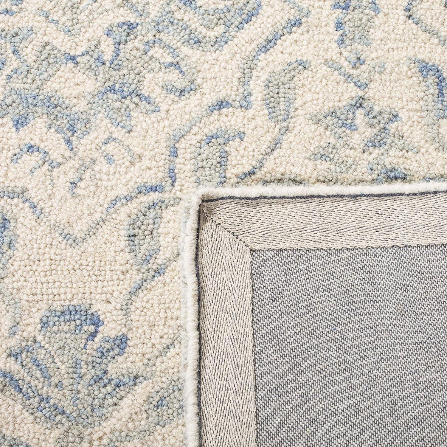 Dip Dye DDY901 Hand Tufted Indoor Accent Rug - Light Blue/Ivory - 3'x3' - Safavieh