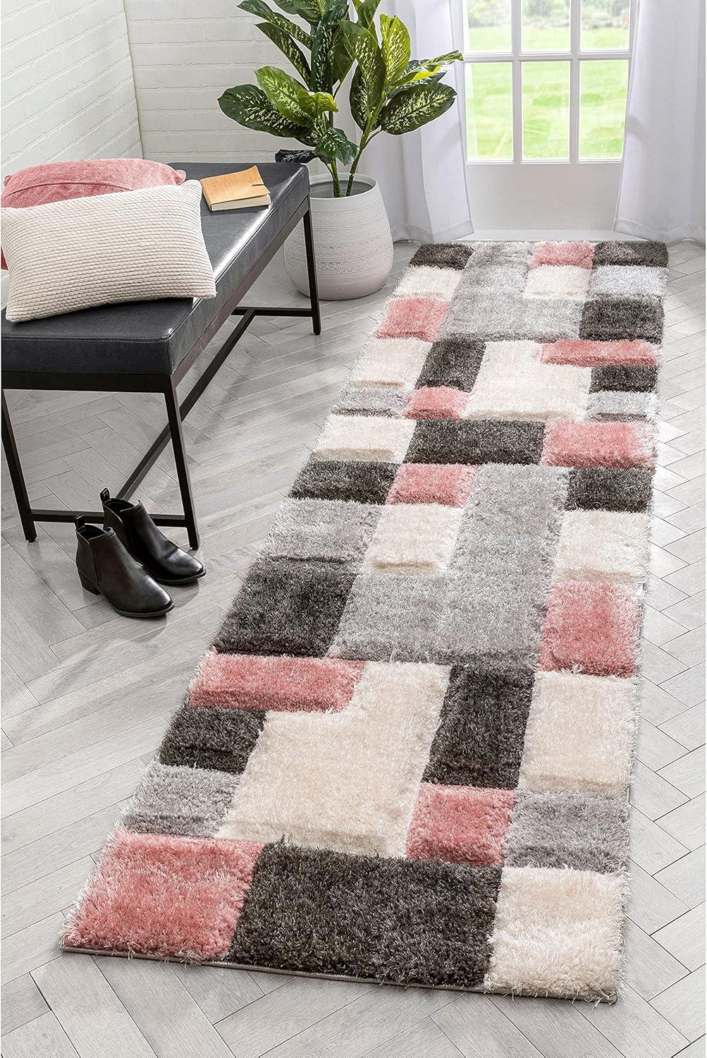 San Francisco Geometric Blush/Cream/Black Area Rug