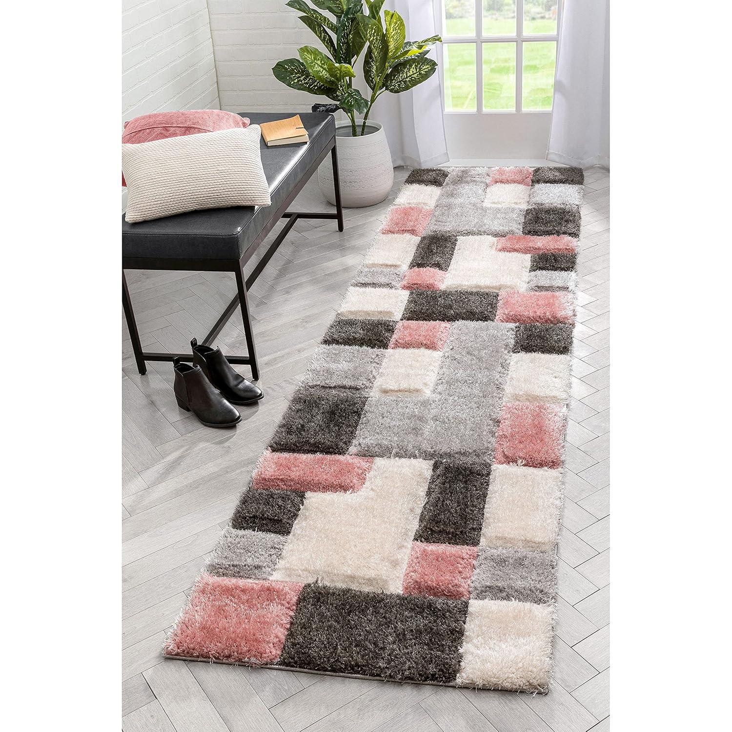 Cobina Geometric Blush/Cream/Black Area Rug