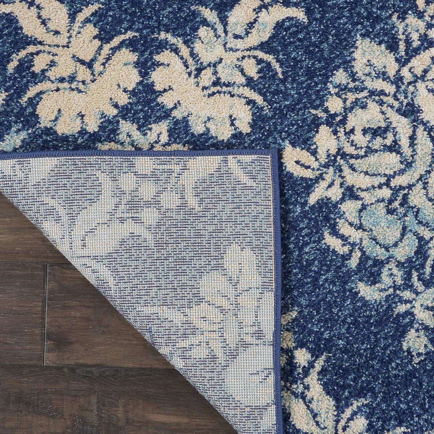 Nourison Tranquil Floral Navy/Light Blue 8' x 10' Area Rug, (8x10)