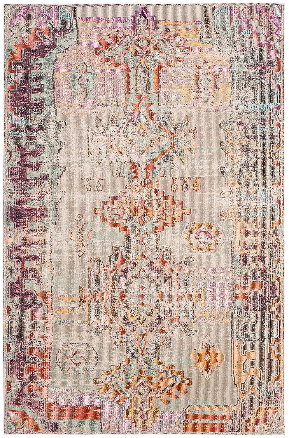 Crystal CRS517 Power Loomed Area Rug - Light Grey/Purple - 4'x6' - Safavieh.