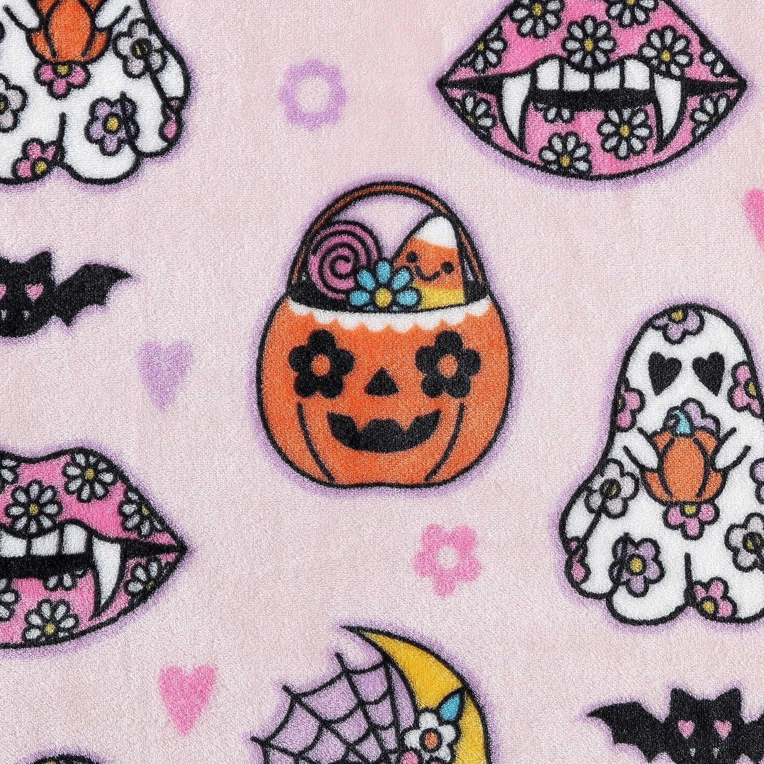 Betsey Johnson Retro Halloween - Pink 50" X 70" Throw Blanket