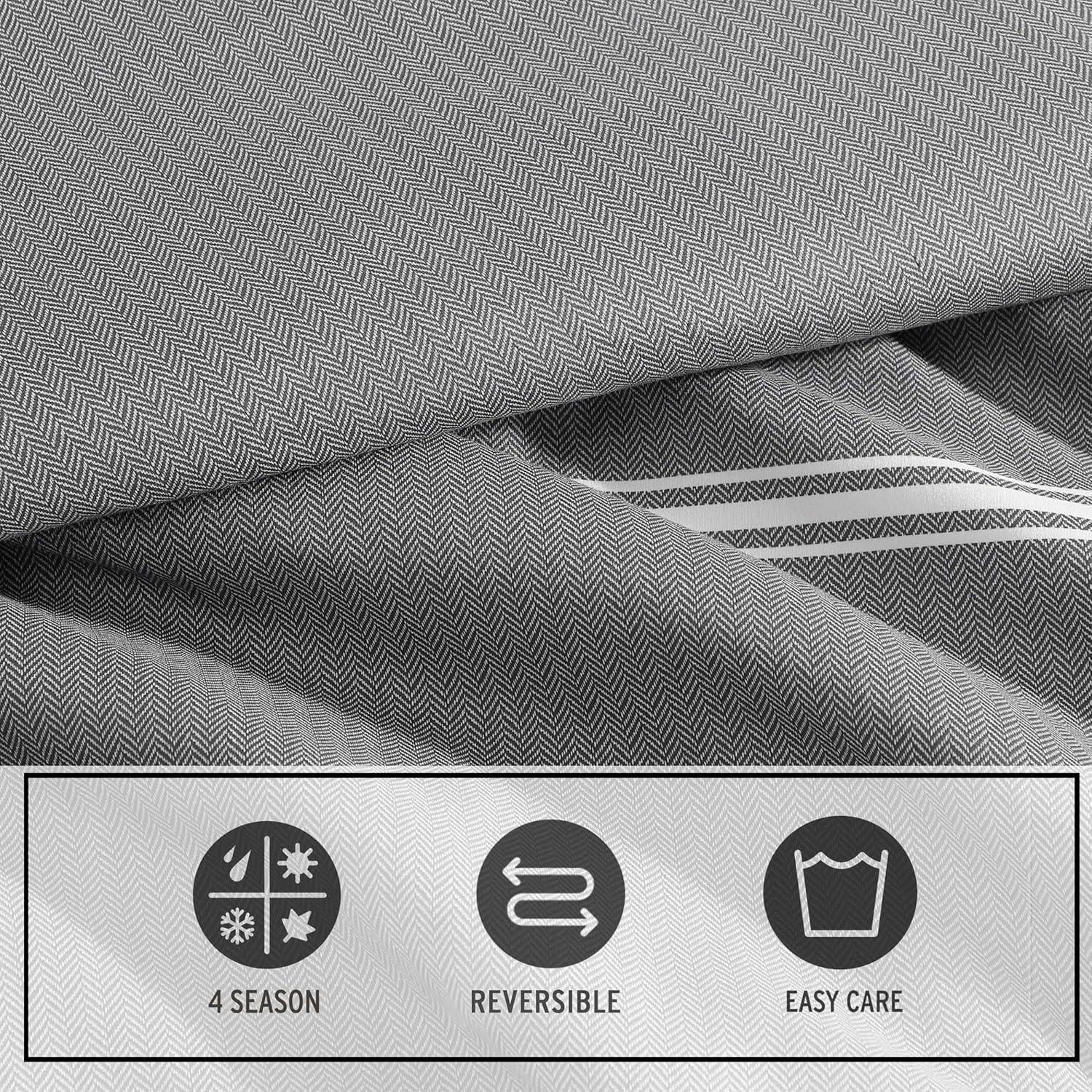 Eddie Bauer Eddie Bauer Chevron And Stripes Grey Bonus Bed Set