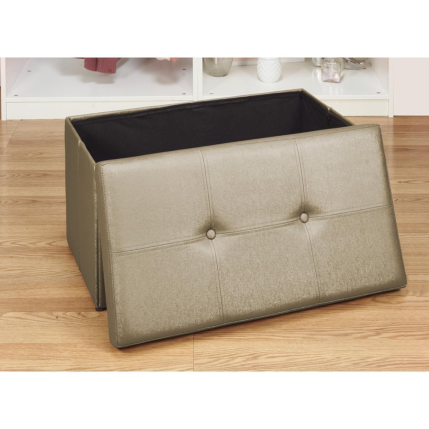 Simplify Luxora Faux Leather Ottoman