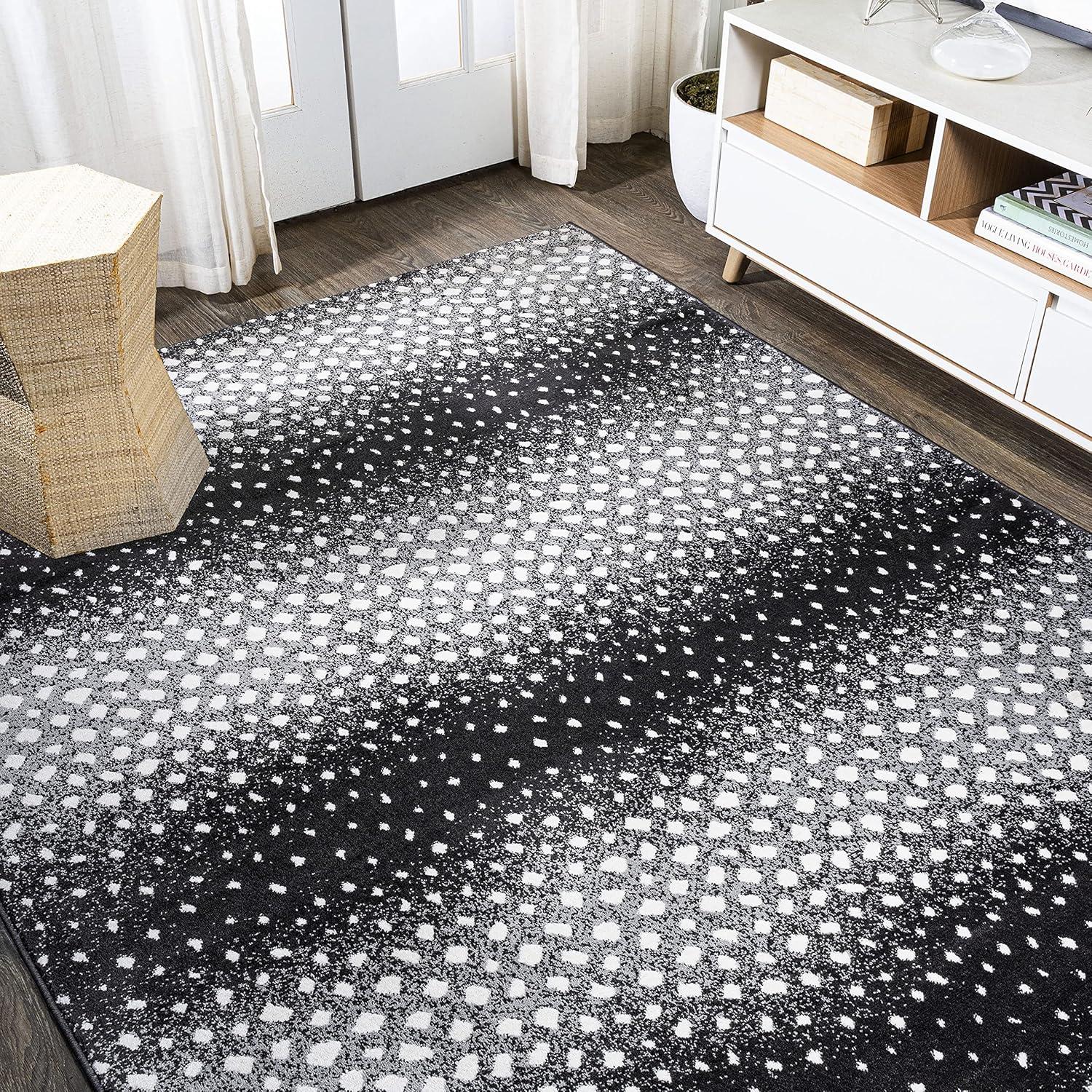 3'x 5' Antelope Modern Animal Area Rug, Black/Cream - JONATHAN Y