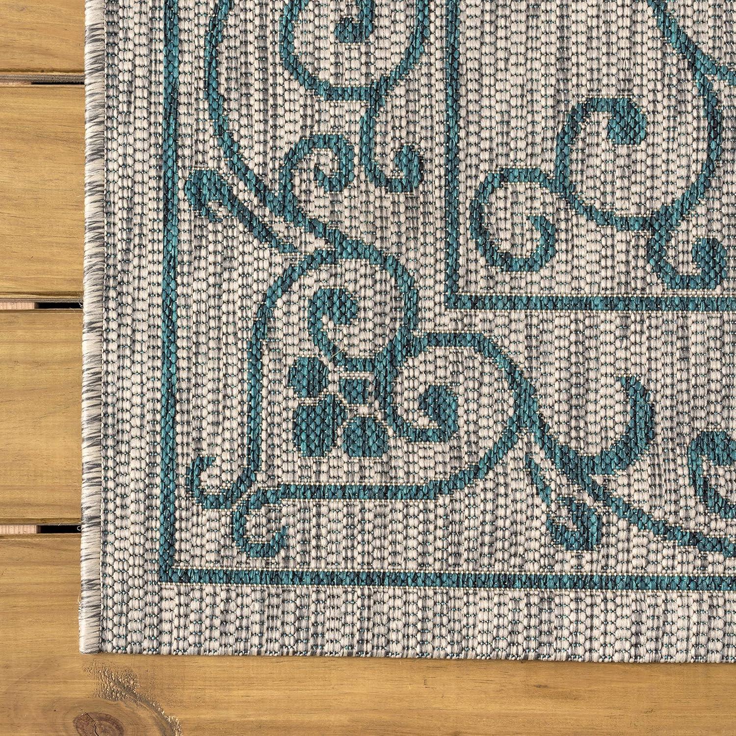 Charleston Vintage Filigree Textured Weave Indoor/Outdoor Area Rug  - JONATHAN Y