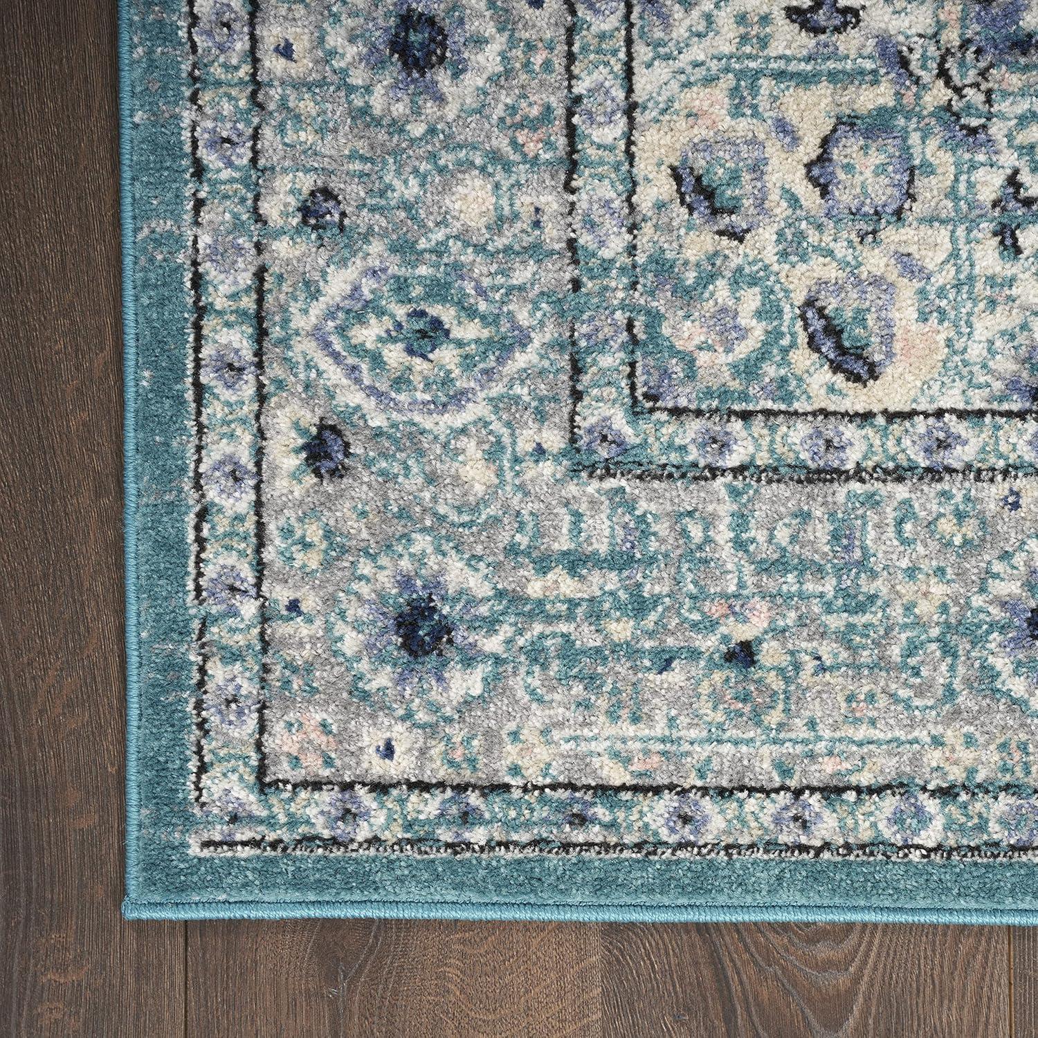 Nourison Passion Medallion Bohemian Indoor Rug Turquoise Grey 1'10" x 2'10"