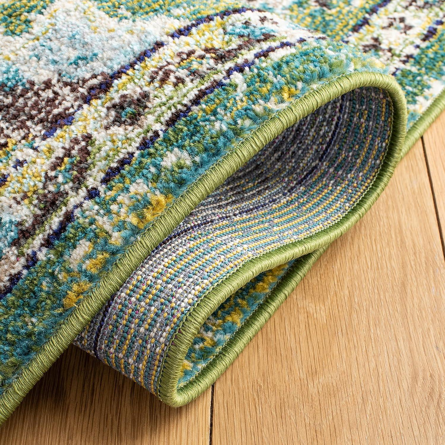 Madison MAD484 Power Loomed Indoor Area Rug - Green/Light Blue - 8'x10' - Safavieh