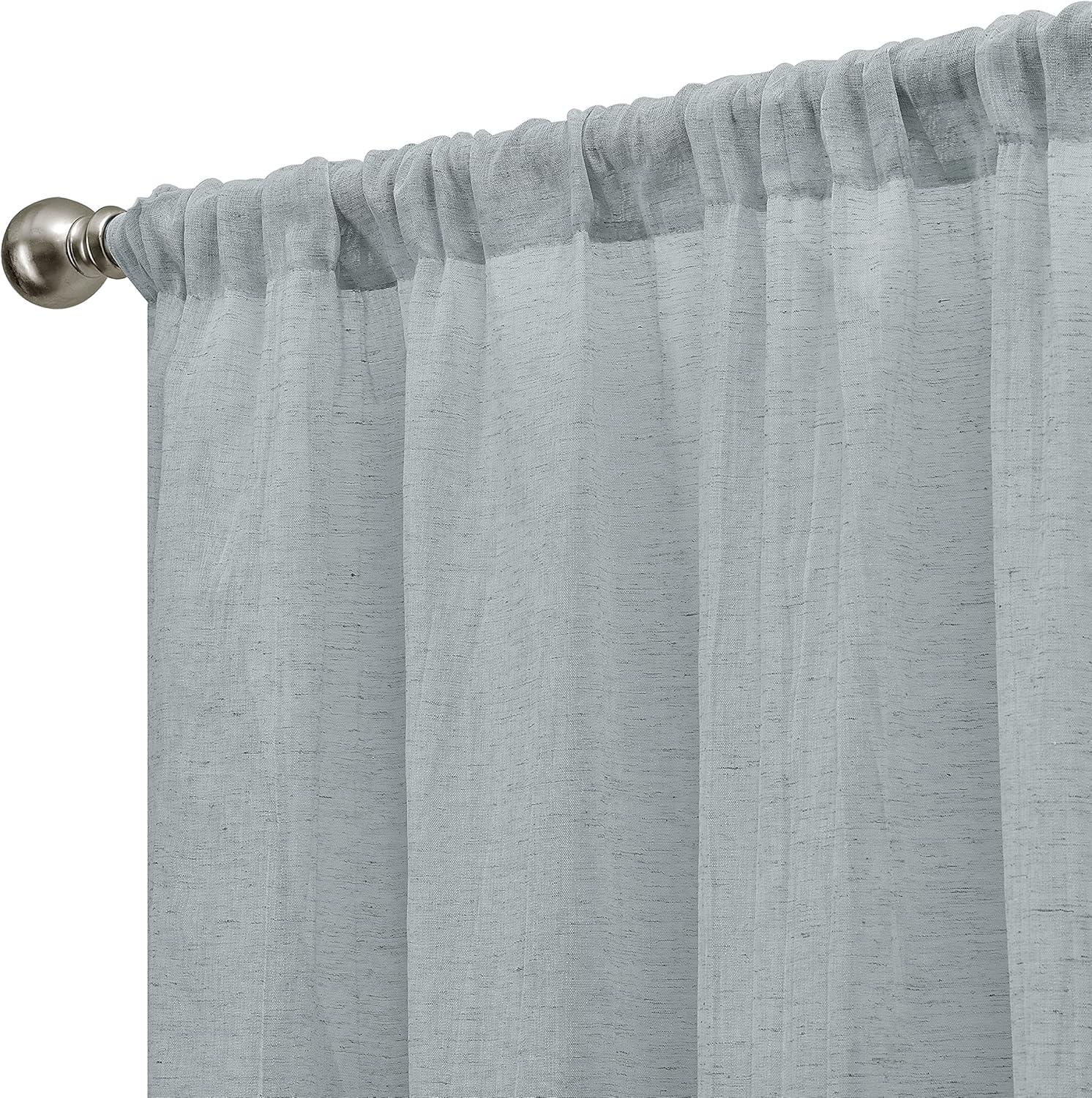 French Connection Kamra Solid Semi-Sheer Curtain Panels