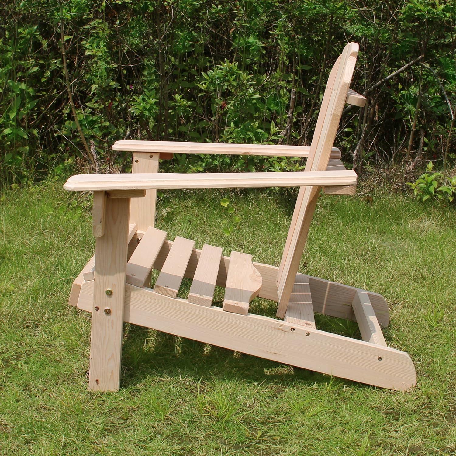 Kids Natural Canadian Hemlock Foldable Adirondack Chair