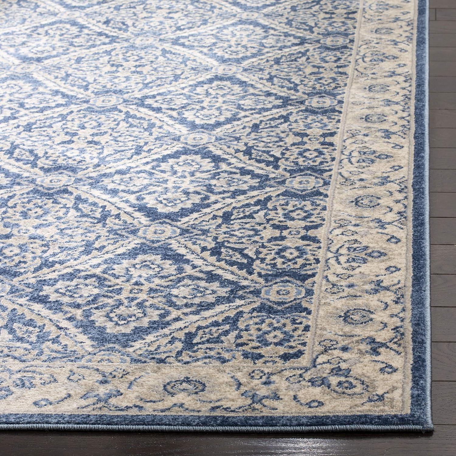 Brentwood BNT863 Power Loomed Indoor Area Rug - Navy/Creme - 6'x9' - Safavieh