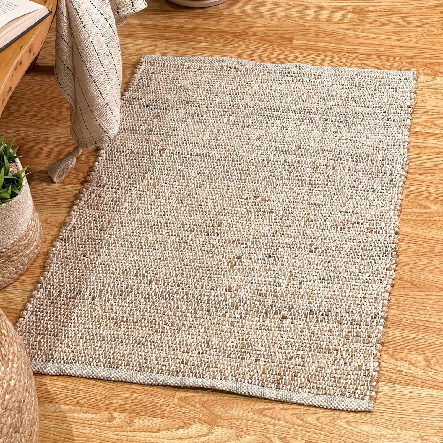 4'x6' Pata Hand Woven Chunky Jute Area Rug, Light Ivory - JONATHAN Y