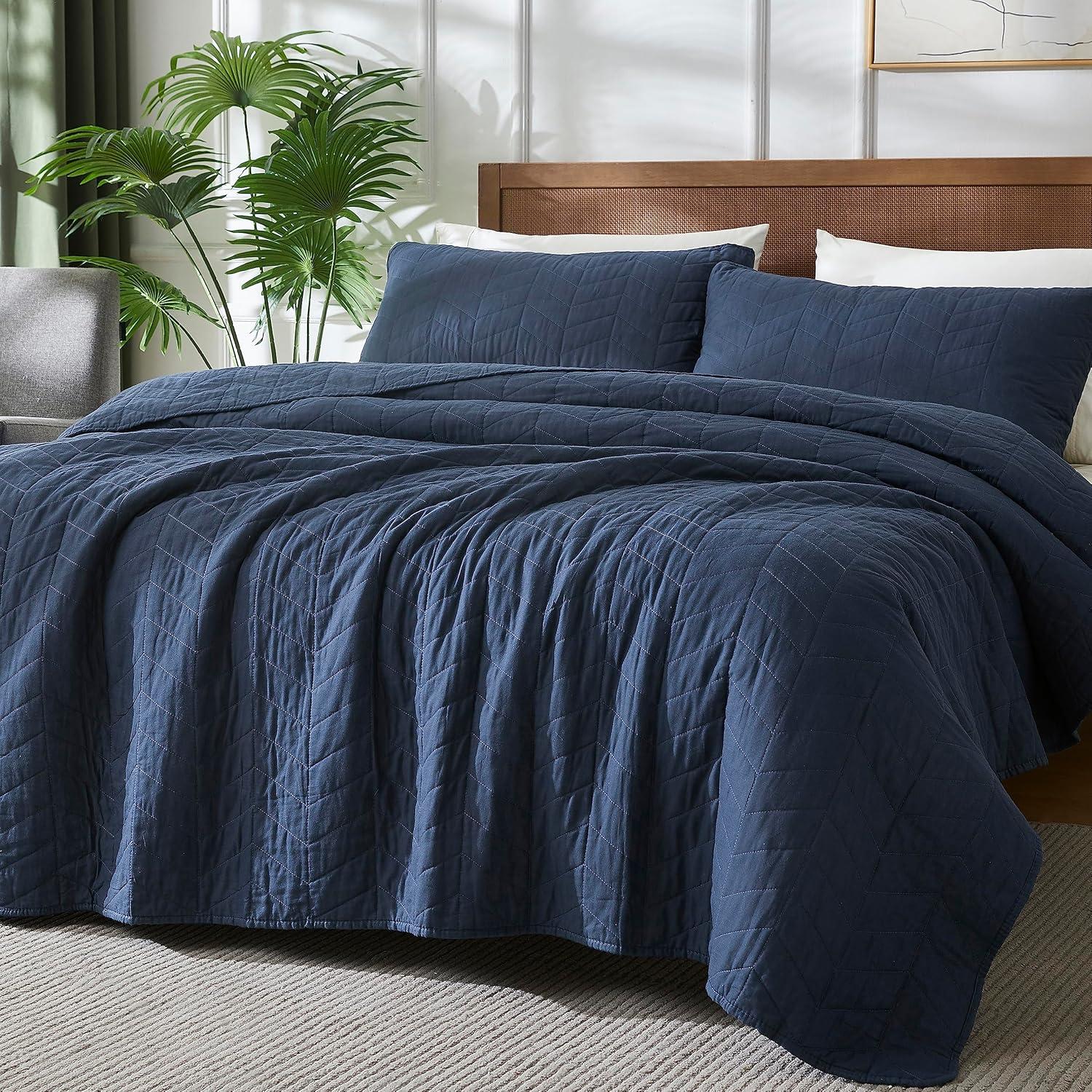 Bed Twin Quilt Set Navy Blue - Twin - 2 Piece