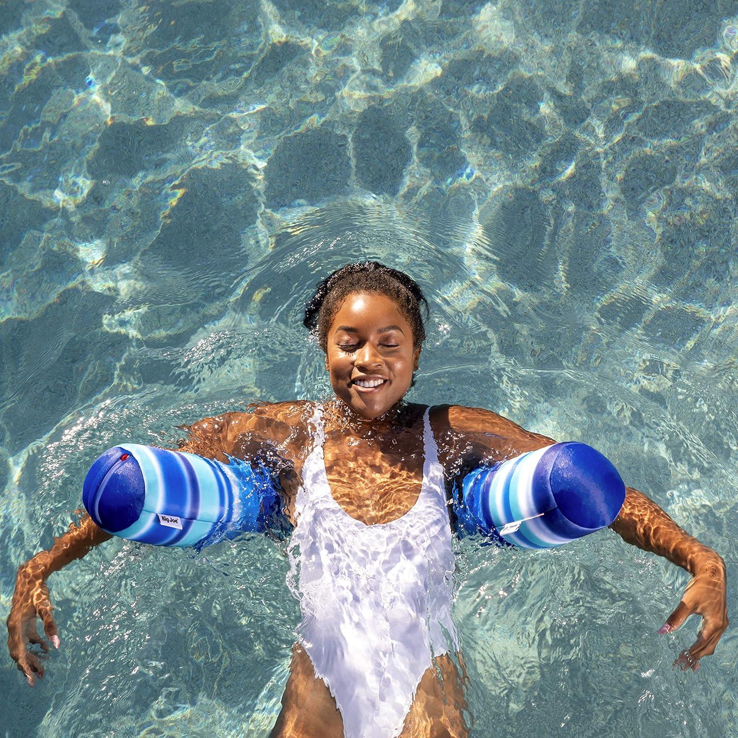 Blurred Blue Striped Mesh Fabric Pool Noodle