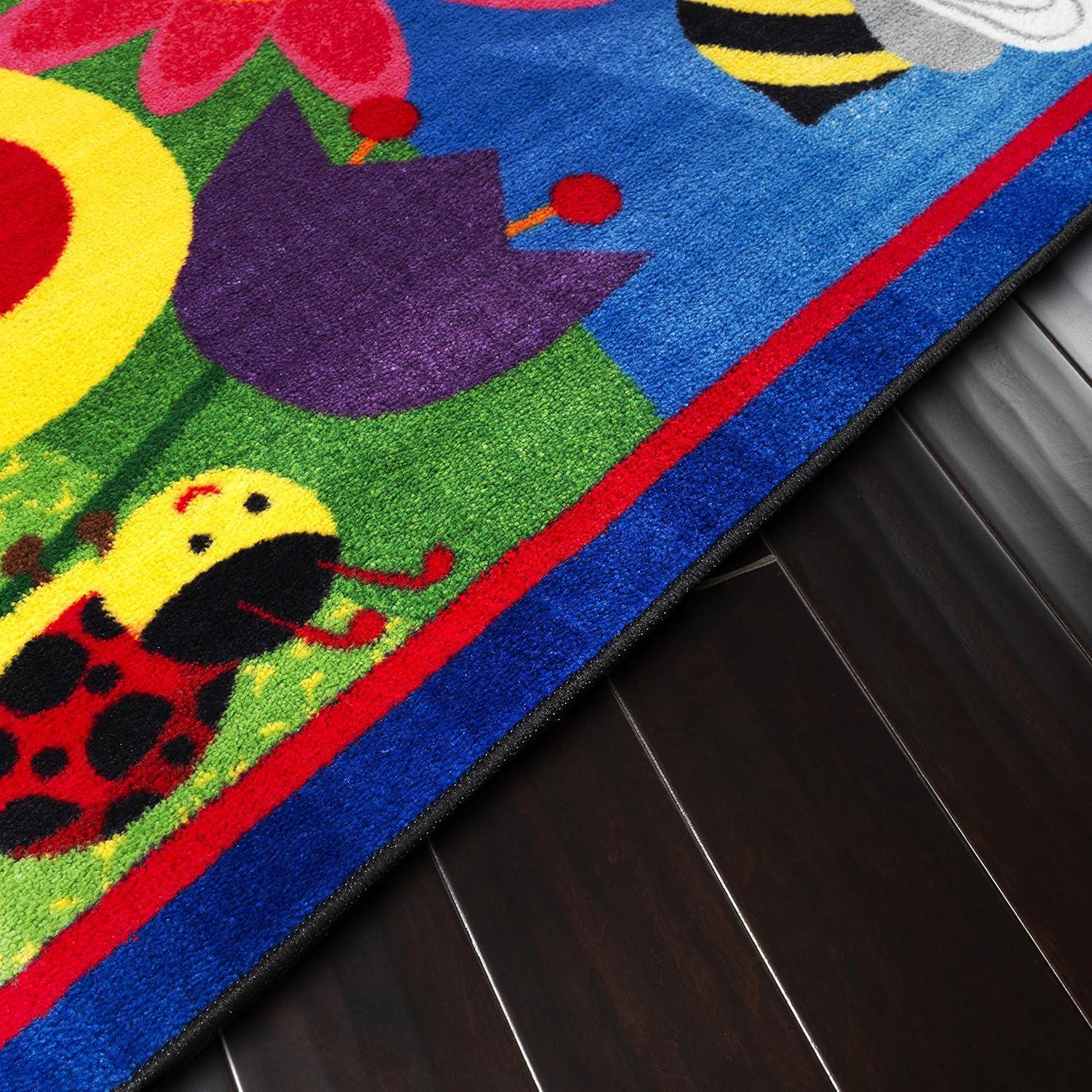 Flagship Carpets Cutie Bugs Kids and Baby Non Slip Area Rug, 3' x 5'