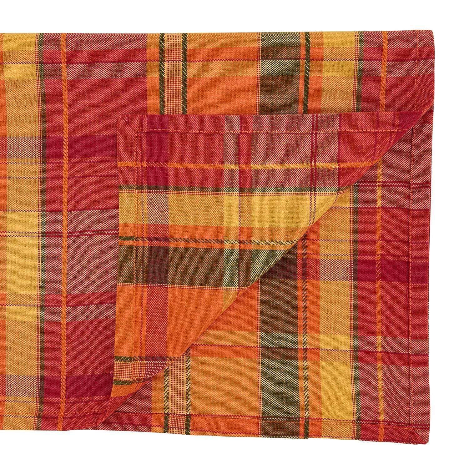 Saro Lifestyle Warm Plaid Design Table Runner
