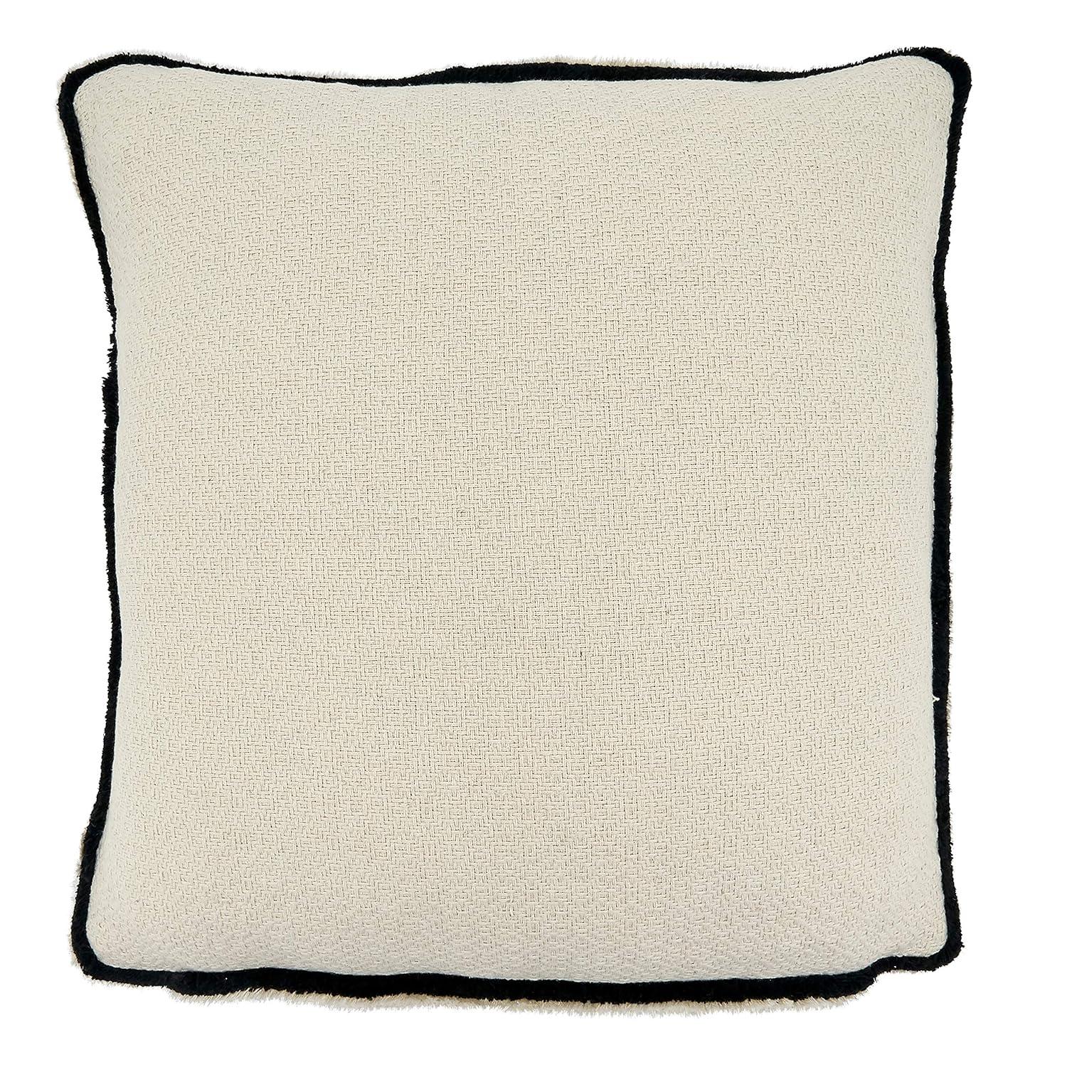 Saro Lifestyle Reversible  Decorative Pillow Cover, Black/White, 18" x 18"
