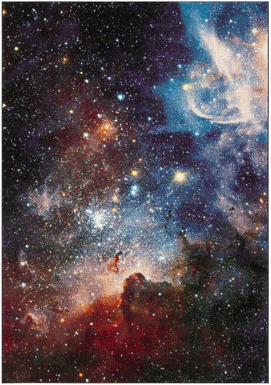 Galaxy GAL109 Power Loomed Indoor Area Rug - Purple/Multi - 6'7"x9' - Safavieh