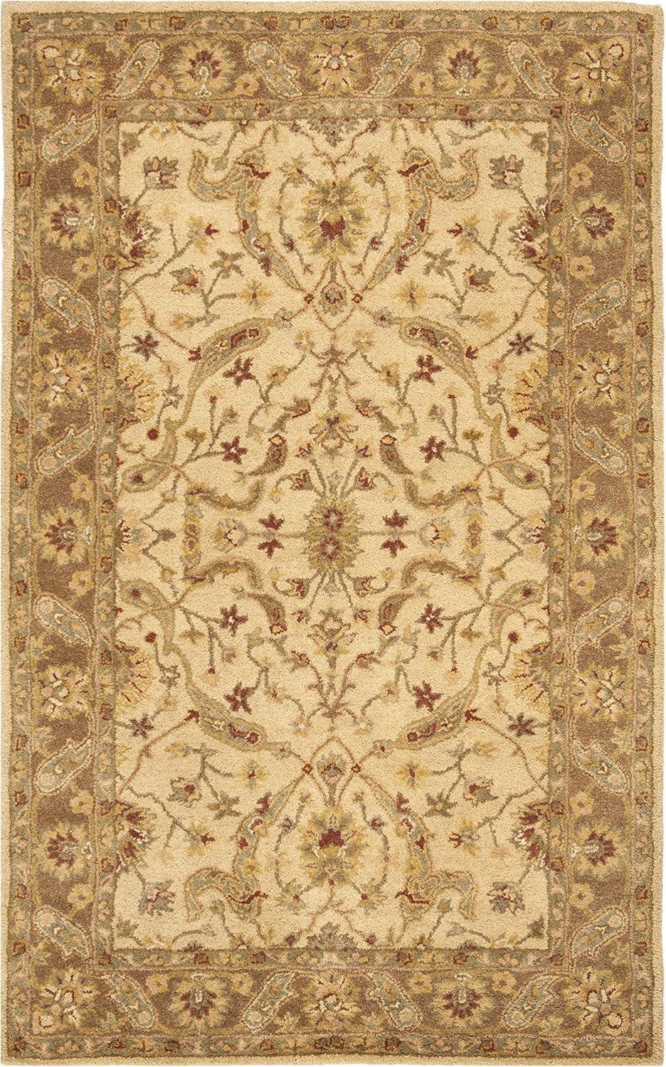 Antiquity AT311 Hand Tufted Area Rug - Ivory/Brown - 5'x8' - Safavieh.