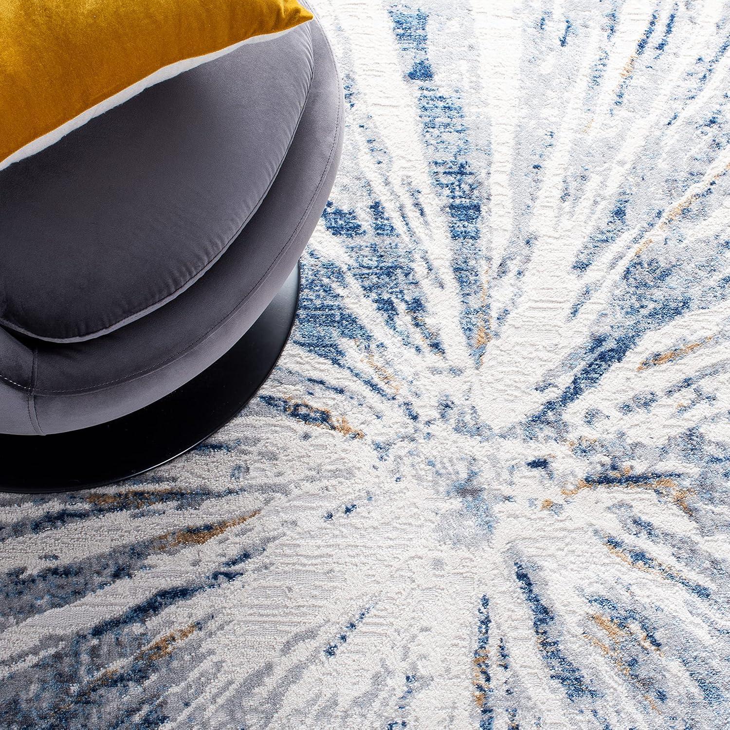 Amelia ALA449 Power Loomed Indoor Area Rug - Grey/Blue - 4'5"x6'5" - Safavieh