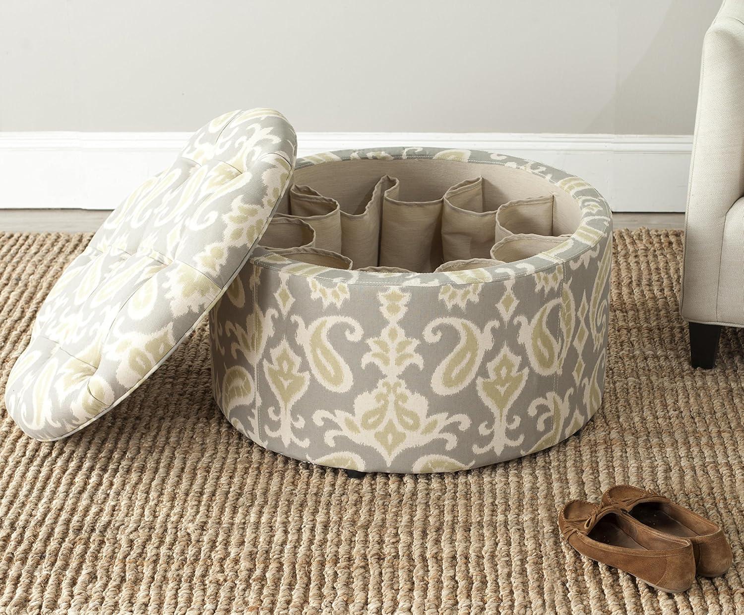 Tanisha Shoe Storage Ottoman - Off White - Safavieh