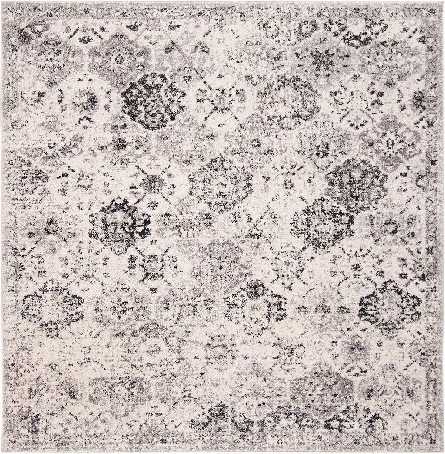 SAFAVIEH Madison Judith Distressed Area Rug, Silver/Grey, 11' x 11' Square