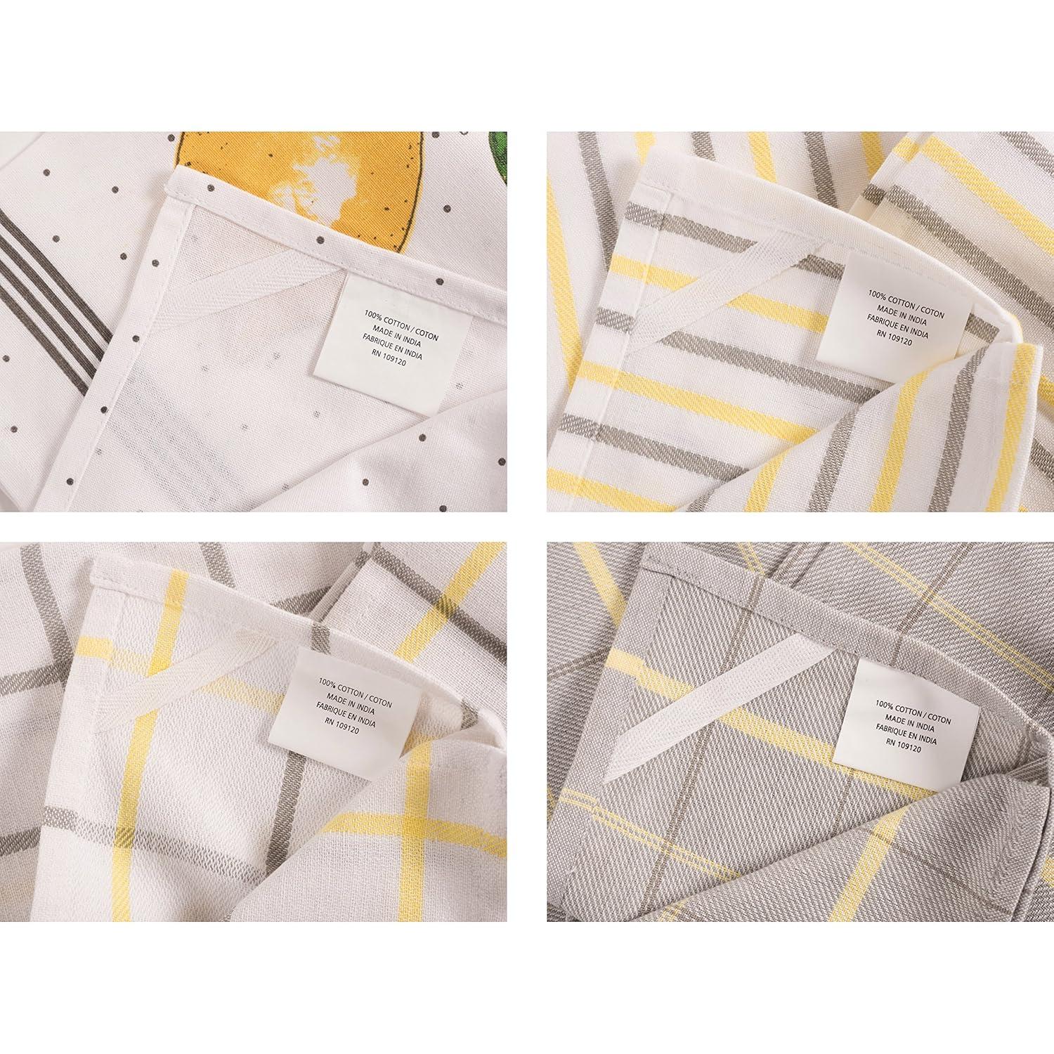 The Pantry Club Lemon Kitchen Dish Towel, 4 Pack, 18" x 28"