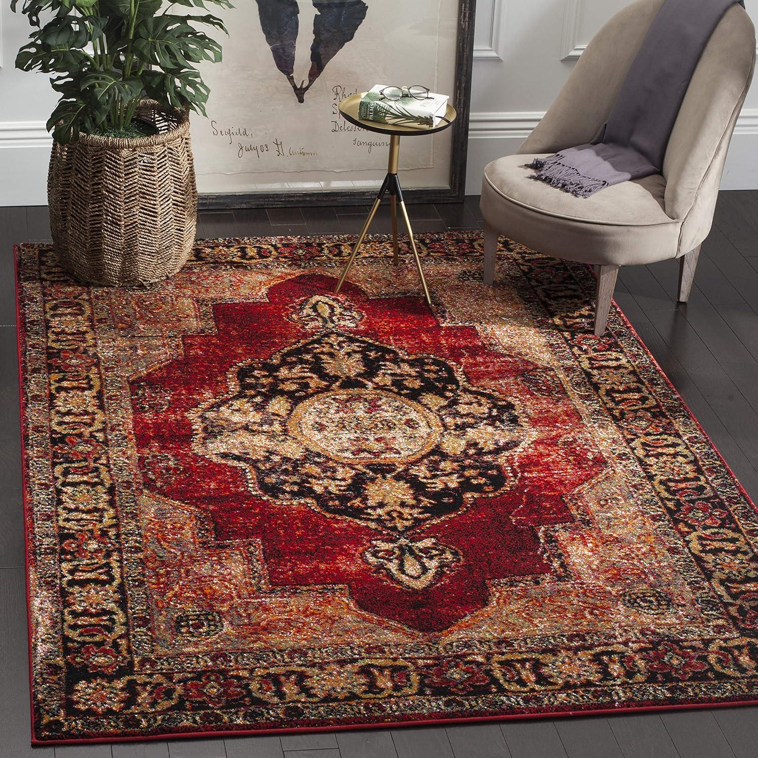 Vintage Hamadan VTH219 Power Loomed Indoor Area Rug - Red/Multi - 4'x6' - Safavieh.