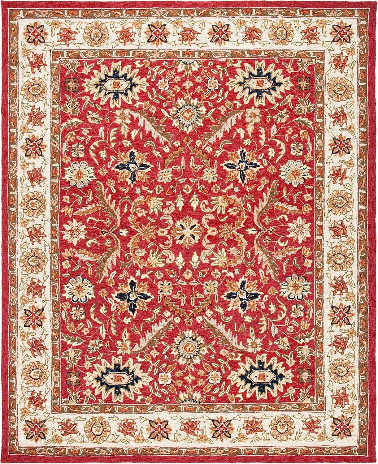 Chelsea HK157 Handmade Area Rug - 8'x10' - Red/Ivory - Safavieh